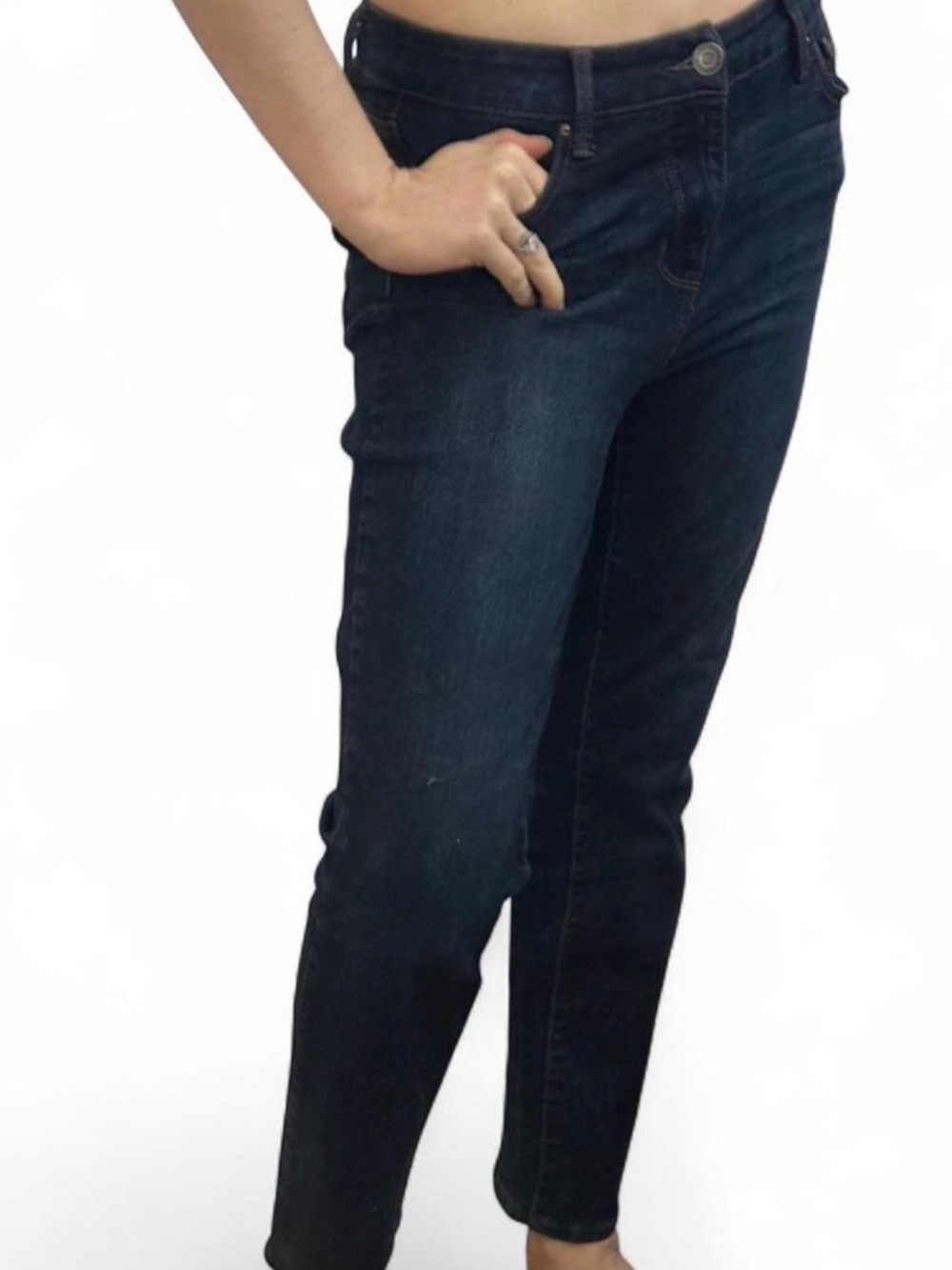 Time and Tru Dark Indigo Low Rise Straight-Leg Women's Jeans Size 8 Excellent